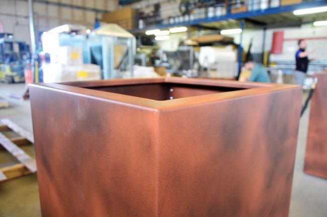 Vaso effetto ruggine in alluminio