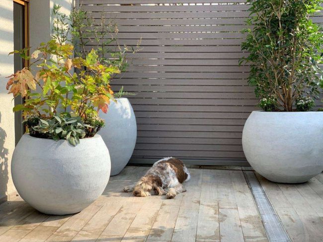 Fioriere da esterno in Alluminio Ricoperto Cemento