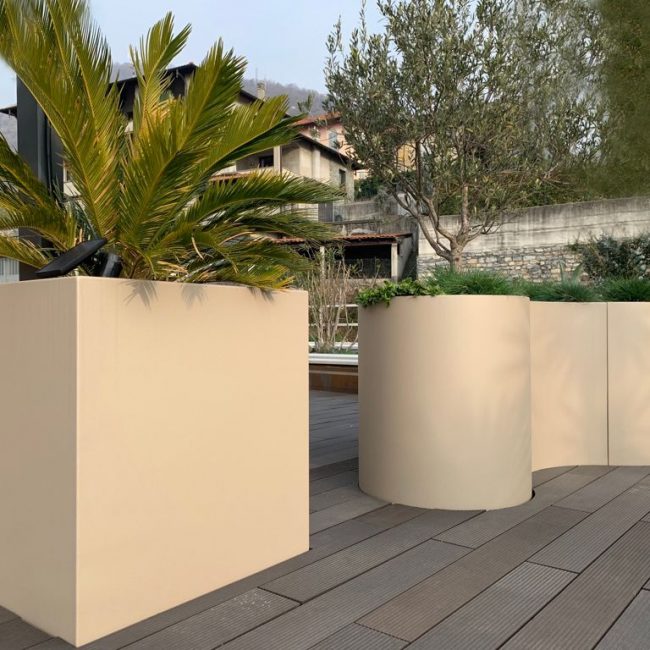 Fioriere sagomate in alluminio