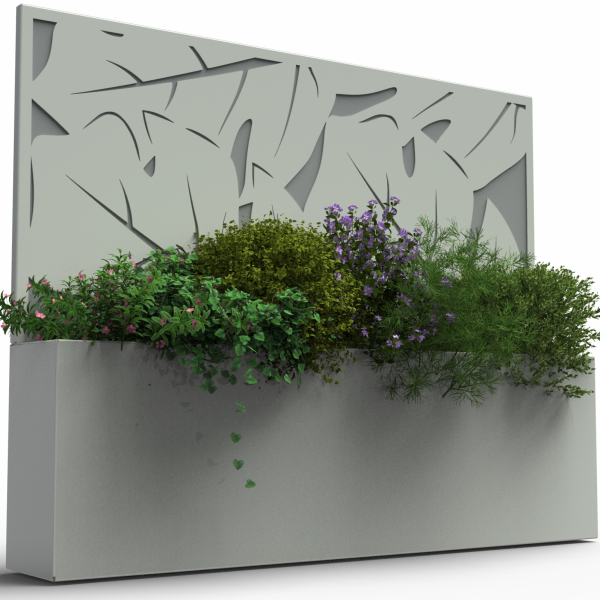 Fioriera In Alluminio Con Pannello Copia